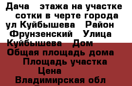 Дача 2 этажа на участке 4 сотки в черте города ул.Куйбышева › Район ­ Фрунзенский › Улица ­ Куйбышева › Дом ­ 140 › Общая площадь дома ­ 50 › Площадь участка ­ 400 › Цена ­ 430 000 - Владимирская обл., Владимир г. Недвижимость » Дома, коттеджи, дачи продажа   